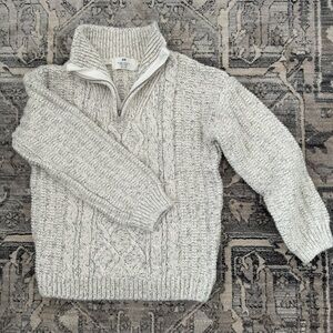 H&M Kids Light Gray Cable Knit Zip-Up Sweater